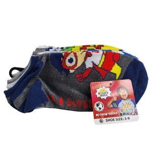 Ryans World Boys Socks No Show 6 Pack Shoe Size Large 3-9 New